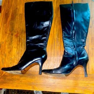 J.CREW Leather Black Knee High Boots